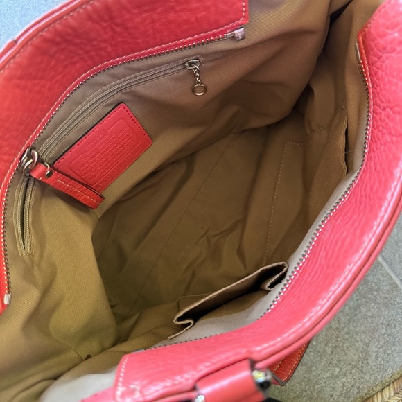 Coach Hamilton F13089 Red Pebbled Leather Y2K Tote • Women’s Shoulder Bag - Picture 10 of 12